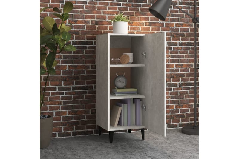 beBasic Skjenk betonggrå 34,5x34x90 cm konstruert tre - GrÃ¥ - Oppbevaring - Oppbevaringsmøbler - Sideboard & skjenker