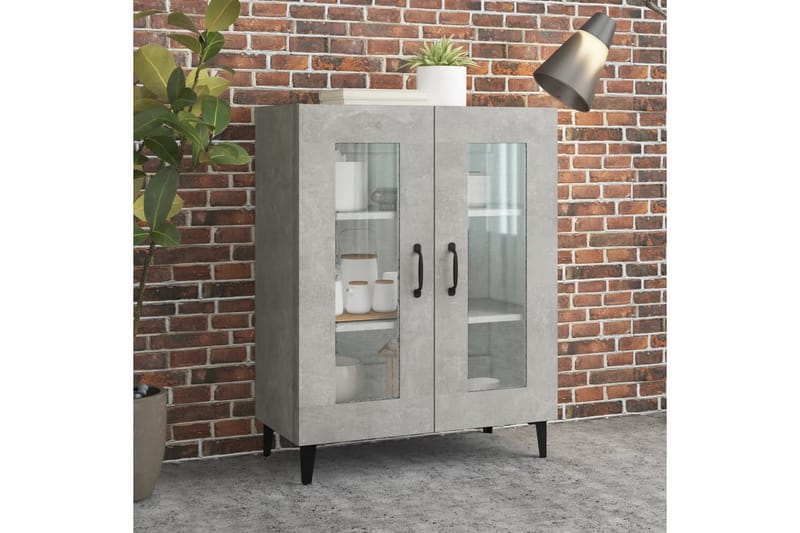 beBasic Skjenk betonggrå 69,5x34x90 cm konstruert tre - GrÃ¥ - Oppbevaring - Oppbevaringsmøbler - Sideboard & skjenker
