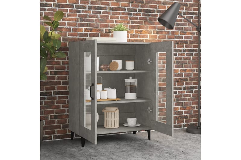 beBasic Skjenk betonggrå 69,5x34x90 cm konstruert tre - GrÃ¥ - Oppbevaring - Oppbevaringsmøbler - Sideboard & skjenker