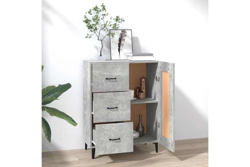 beBasic Skjenk betonggrå 69,5x34x90 cm konstruert tre - GrÃ¥ - Oppbevaring - Oppbevaringsmøbler - Sideboard & skjenker