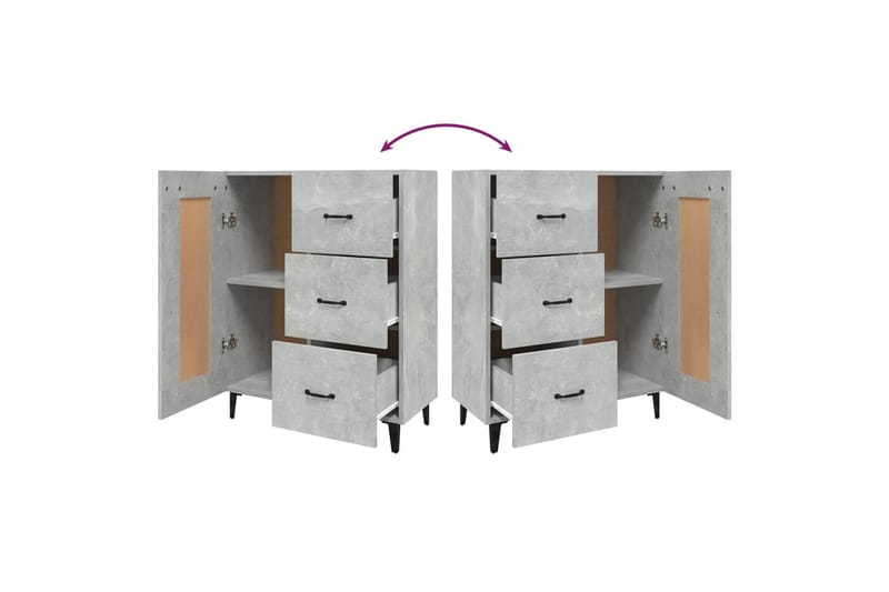 beBasic Skjenk betonggrå 69,5x34x90 cm konstruert tre - GrÃ¥ - Oppbevaring - Oppbevaringsmøbler - Sideboard & skjenker