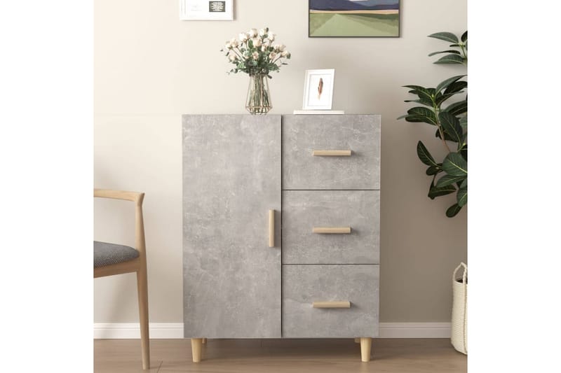beBasic Skjenk betonggrå 69,5x34x90 cm konstruert tre - GrÃ¥ - Oppbevaring - Oppbevaringsmøbler - Sideboard & skjenker