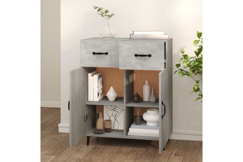 beBasic Skjenk betonggrå 69,5x34x90 cm konstruert tre - GrÃ¥ - Oppbevaring - Oppbevaringsmøbler - Sideboard & skjenker