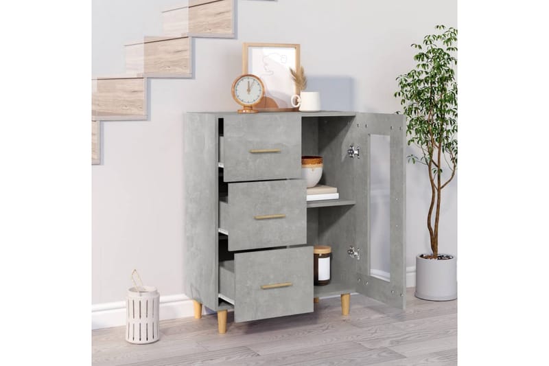 beBasic Skjenk betonggrå 69,5x34x90 cm konstruert tre - GrÃ¥ - Oppbevaring - Oppbevaringsmøbler - Sideboard & skjenker