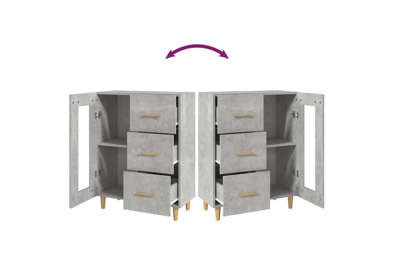 beBasic Skjenk betonggrå 69,5x34x90 cm konstruert tre - GrÃ¥ - Sideboard & skjenker