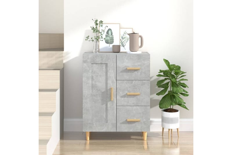 beBasic Skjenk betonggrå 69,5x34x90 cm konstruert tre - GrÃ¥ - Oppbevaring - Oppbevaringsmøbler - Sideboard & skjenker
