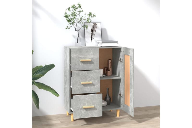 beBasic Skjenk betonggrå 69,5x34x90 cm konstruert tre - GrÃ¥ - Oppbevaring - Oppbevaringsmøbler - Sideboard & skjenker