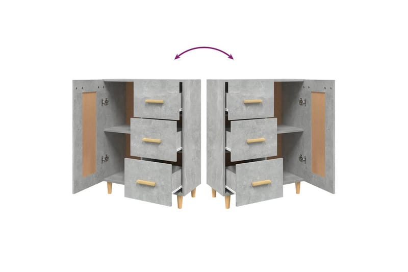 beBasic Skjenk betonggrå 69,5x34x90 cm konstruert tre - GrÃ¥ - Oppbevaring - Oppbevaringsmøbler - Sideboard & skjenker