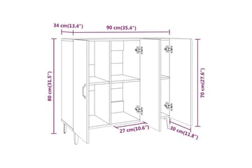 beBasic Skjenk betonggrå 90x34x80 cm konstruert tre - GrÃ¥ - Oppbevaring - Oppbevaringsmøbler - Sideboard & skjenker