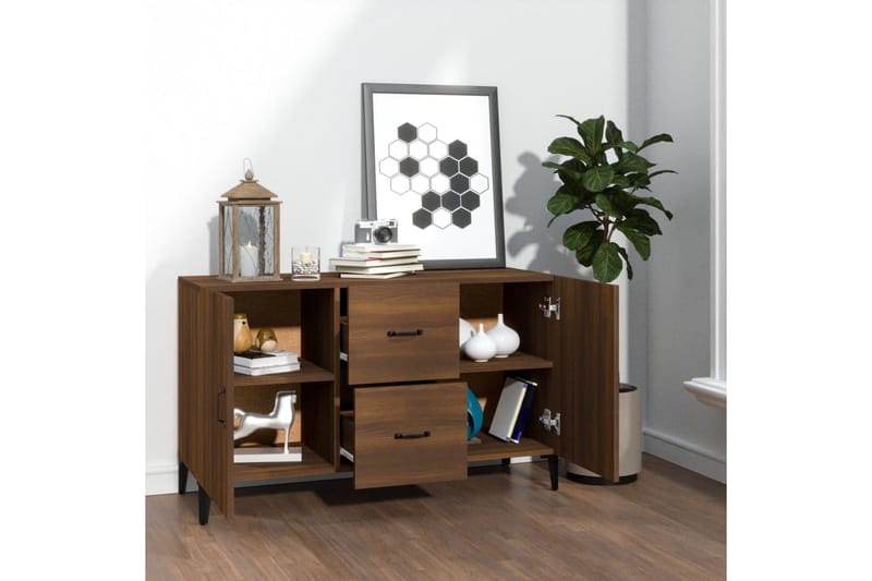 beBasic Skjenk brun eik 100x36x60 cm konstruert tre - Brun - Oppbevaring - Oppbevaringsmøbler - Sideboard & skjenker
