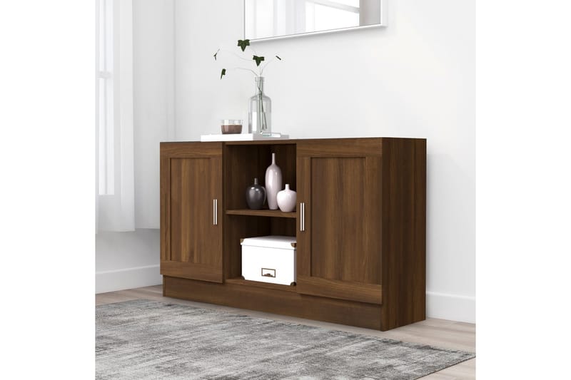 beBasic Skjenk brun eik 120x30,5x70 cm konstruert tre - Brun - Oppbevaring - Oppbevaringsmøbler - Sideboard & skjenker