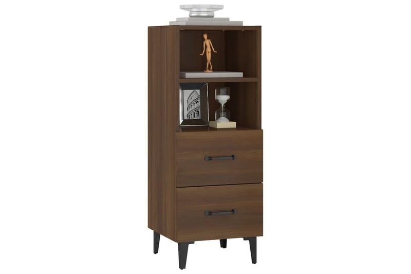 beBasic Skjenk brun eik 34,5x34x90 cm konstruert tre - Brun - Oppbevaring - Oppbevaringsmøbler - Sideboard & skjenker