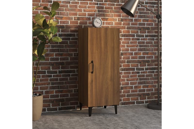beBasic Skjenk brun eik 34,5x34x90 cm konstruert tre - Brun - Oppbevaring - Oppbevaringsmøbler - Sideboard & skjenker