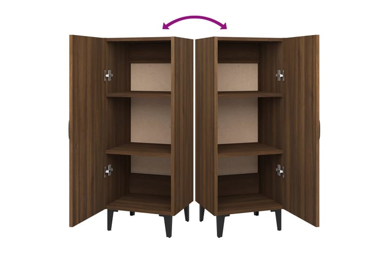 beBasic Skjenk brun eik 34,5x34x90 cm konstruert tre - Brun - Oppbevaring - Oppbevaringsmøbler - Sideboard & skjenker
