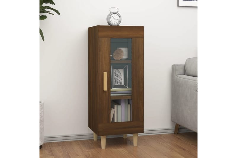 beBasic Skjenk brun eik 34,5x34x90 cm konstruert tre - Brun - Oppbevaring - Oppbevaringsmøbler - Sideboard & skjenker
