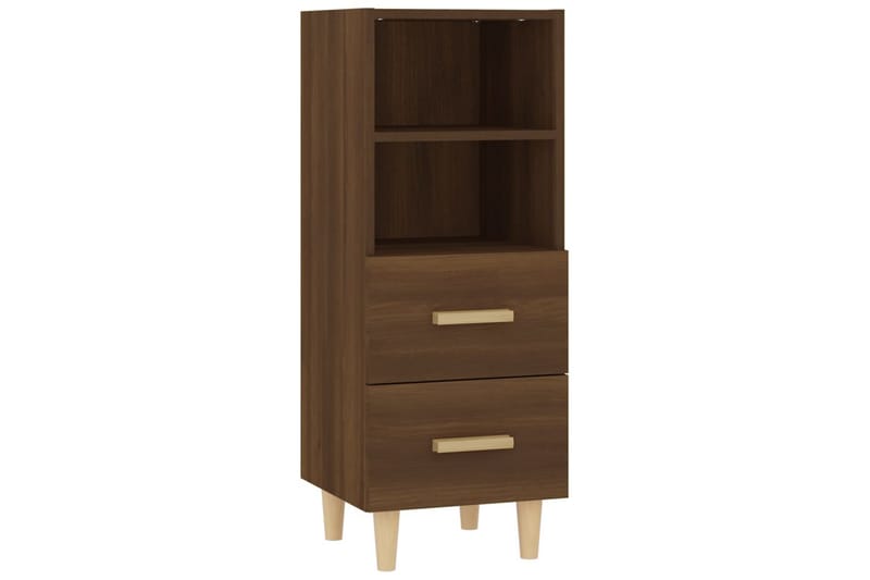 beBasic Skjenk brun eik 34,5x34x90 cm konstruert tre - Brun - Sideboard & skjenker