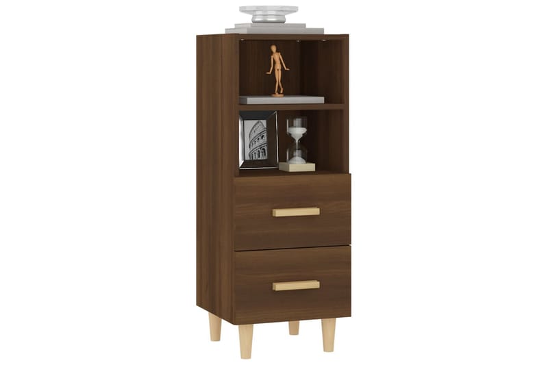 beBasic Skjenk brun eik 34,5x34x90 cm konstruert tre - Brun - Oppbevaring - Oppbevaringsmøbler - Sideboard & skjenker