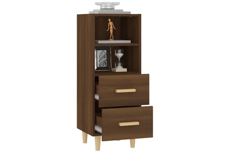 beBasic Skjenk brun eik 34,5x34x90 cm konstruert tre - Brun - Oppbevaring - Oppbevaringsmøbler - Sideboard & skjenker