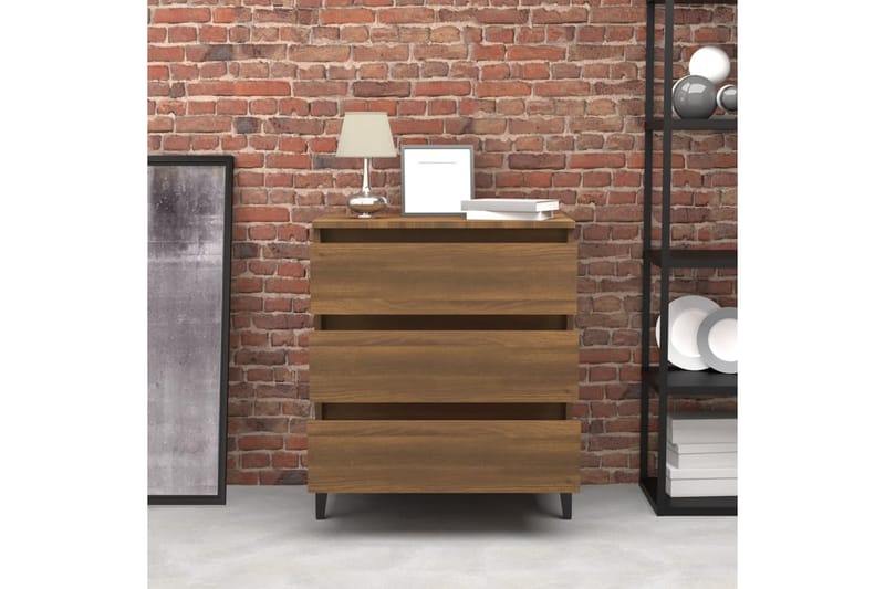 beBasic Skjenk brun eik 60x35x69 cm konstruert tre - Brun - Oppbevaring - Oppbevaringsmøbler - Sideboard & skjenker