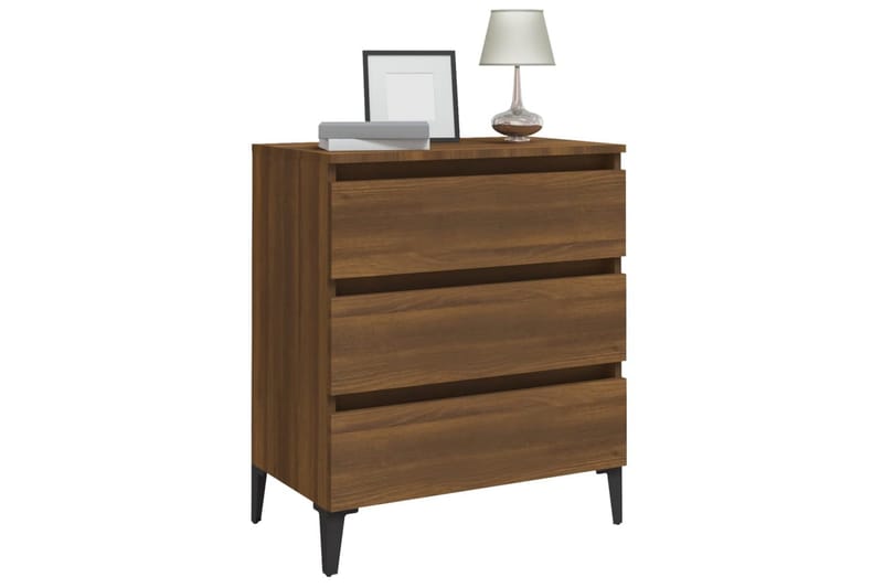 beBasic Skjenk brun eik 60x35x69 cm konstruert tre - Brun - Sideboard & skjenker