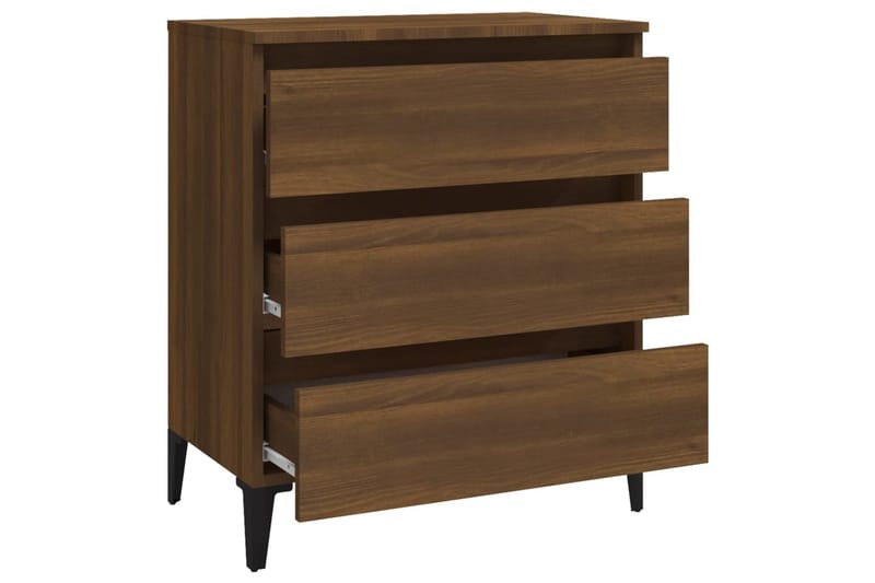 beBasic Skjenk brun eik 60x35x69 cm konstruert tre - Brun - Sideboard & skjenker