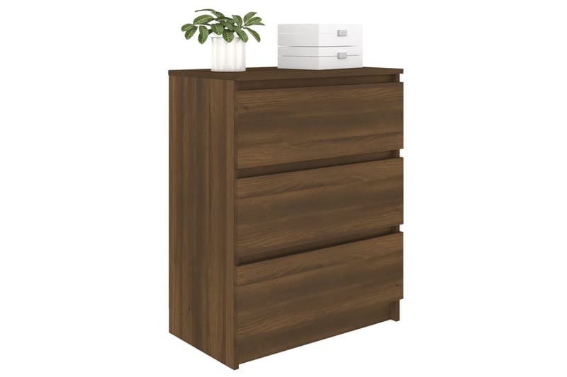 beBasic Skjenk brun eik 60x35x76 cm konstruert tre - Brun - Sideboard & skjenker