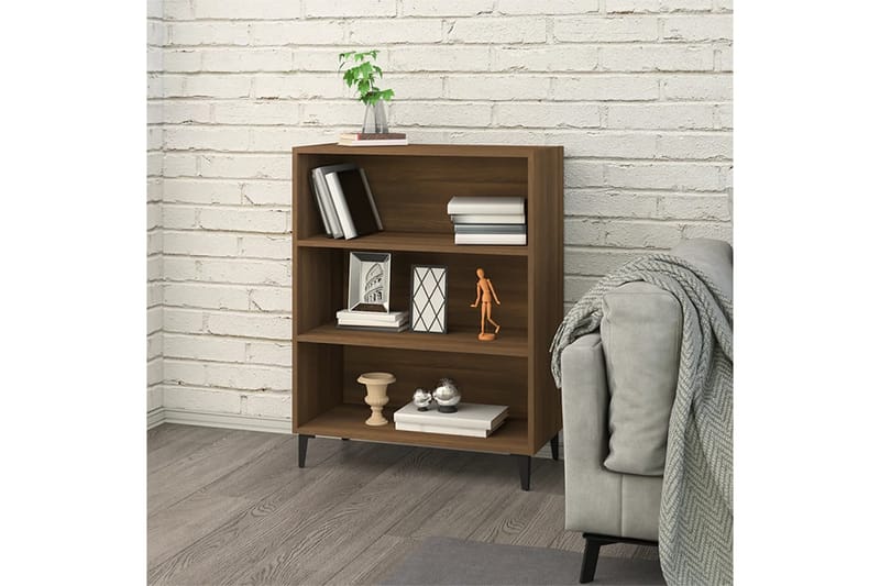 beBasic Skjenk brun eik 69,5x32,5x90 cm konstruert tre - Brun - Oppbevaring - Oppbevaringsmøbler - Sideboard & skjenker
