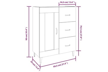 beBasic Skjenk brun eik 69,5x34x90 cm konstruert tre - Brun - Oppbevaring - Oppbevaringsmøbler - Sideboard & skjenker