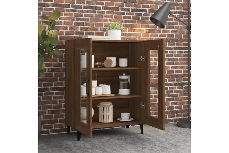 beBasic Skjenk brun eik 69,5x34x90 cm konstruert tre - Brun - Oppbevaring - Oppbevaringsmøbler - Sideboard & skjenker