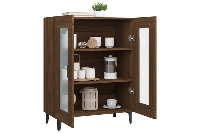 beBasic Skjenk brun eik 69,5x34x90 cm konstruert tre - Brun - Oppbevaring - Oppbevaringsmøbler - Sideboard & skjenker