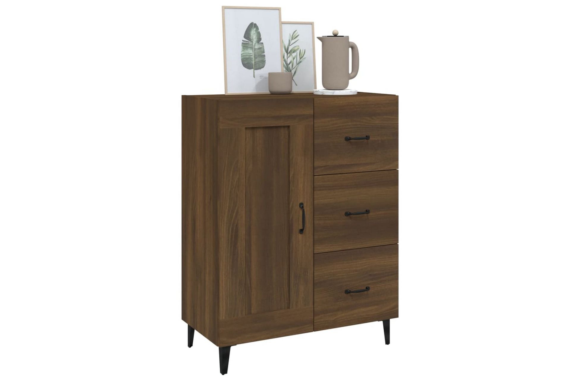 beBasic Skjenk brun eik 69,5x34x90 cm konstruert tre - Brun - Oppbevaring - Oppbevaringsmøbler - Sideboard & skjenker