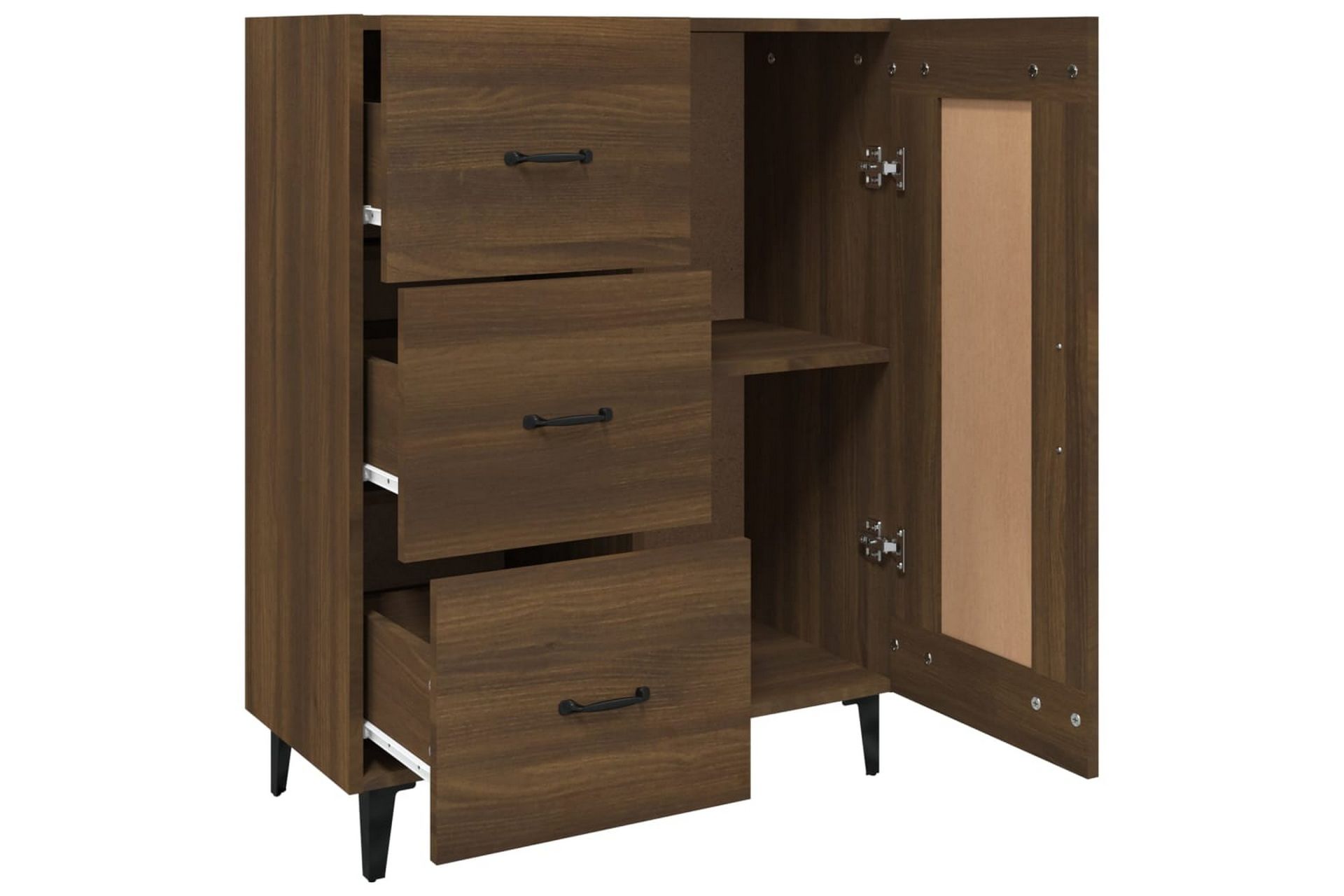 beBasic Skjenk brun eik 69,5x34x90 cm konstruert tre - Brun - Oppbevaring - Oppbevaringsmøbler - Sideboard & skjenker