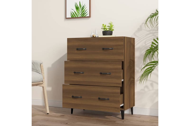 beBasic Skjenk brun eik 69,5x34x90 cm konstruert tre - Brun - Oppbevaring - Oppbevaringsmøbler - Sideboard & skjenker