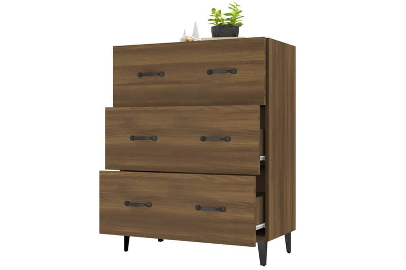 beBasic Skjenk brun eik 69,5x34x90 cm konstruert tre - Brun - Oppbevaring - Oppbevaringsmøbler - Sideboard & skjenker