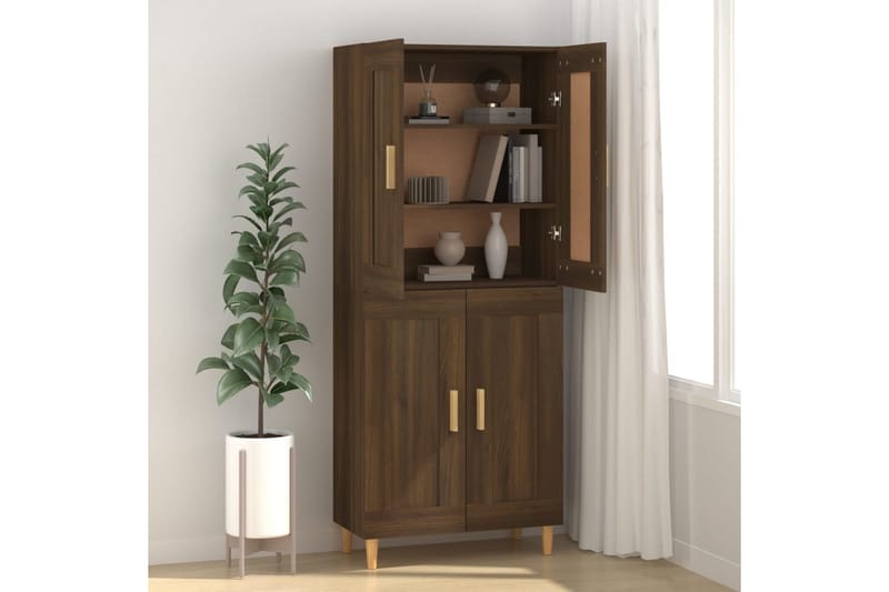 beBasic Skjenk brun eik 69,5x34x90 cm konstruert tre - Brun - Oppbevaring - Oppbevaringsmøbler - Sideboard & skjenker
