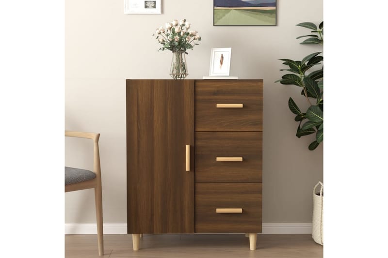 beBasic Skjenk brun eik 69,5x34x90 cm konstruert tre - Brun - Oppbevaring - Oppbevaringsmøbler - Sideboard & skjenker