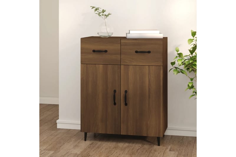 beBasic Skjenk brun eik 69,5x34x90 cm konstruert tre - Brun - Oppbevaring - Oppbevaringsmøbler - Sideboard & skjenker