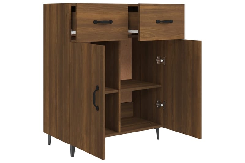 beBasic Skjenk brun eik 69,5x34x90 cm konstruert tre - Brun - Oppbevaring - Oppbevaringsmøbler - Sideboard & skjenker