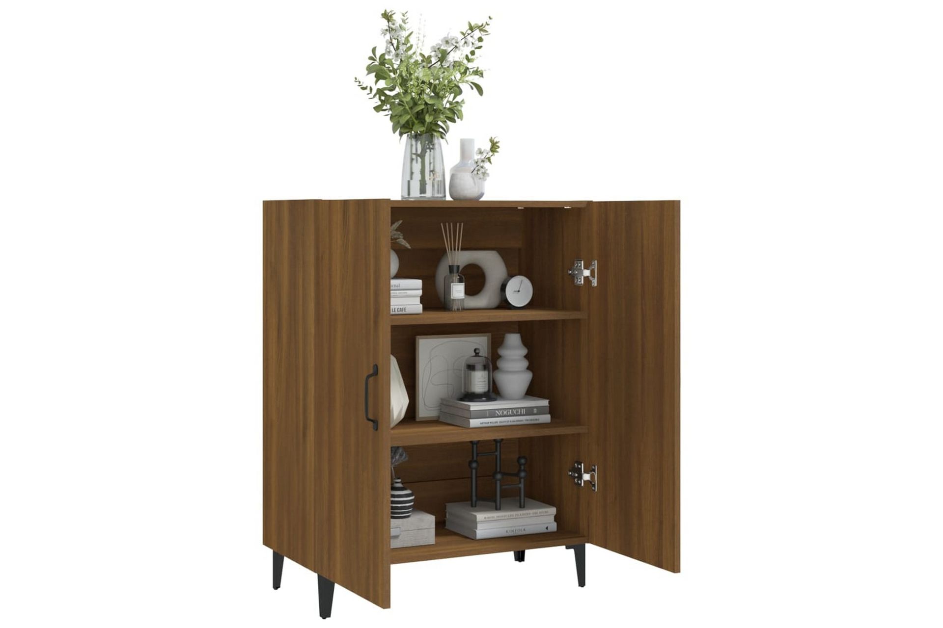beBasic Skjenk brun eik 70x34x90 cm konstruert tre - Brun - Oppbevaring - Oppbevaringsmøbler - Sideboard & skjenker