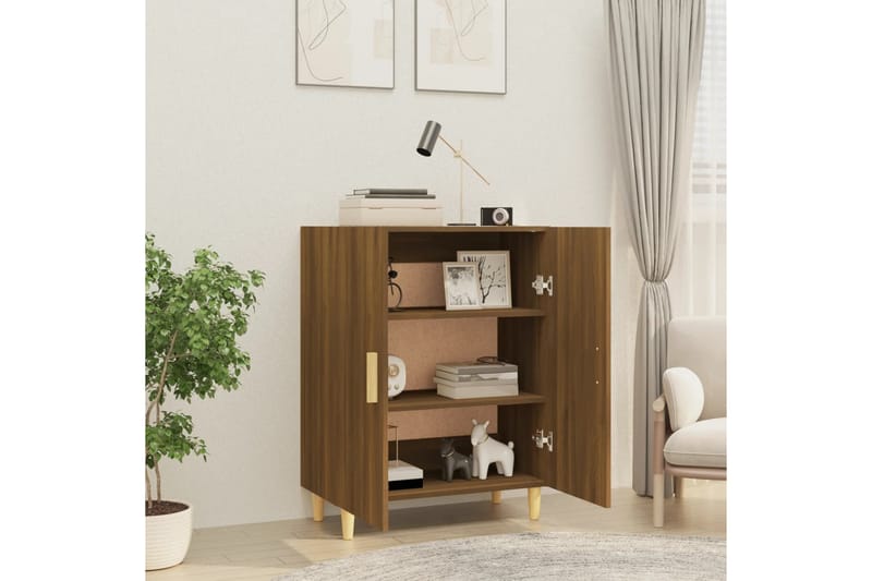 beBasic Skjenk brun eik 70x34x90 cm konstruert tre - Brun - Oppbevaring - Oppbevaringsmøbler - Sideboard & skjenker