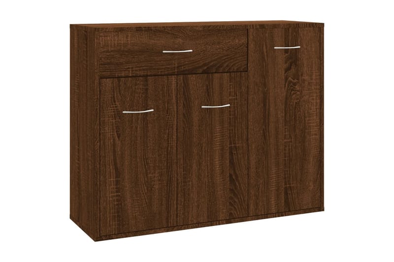 beBasic Skjenk brun eik 88x30x70 cm konstruert tre - Brun - Sideboard & skjenker