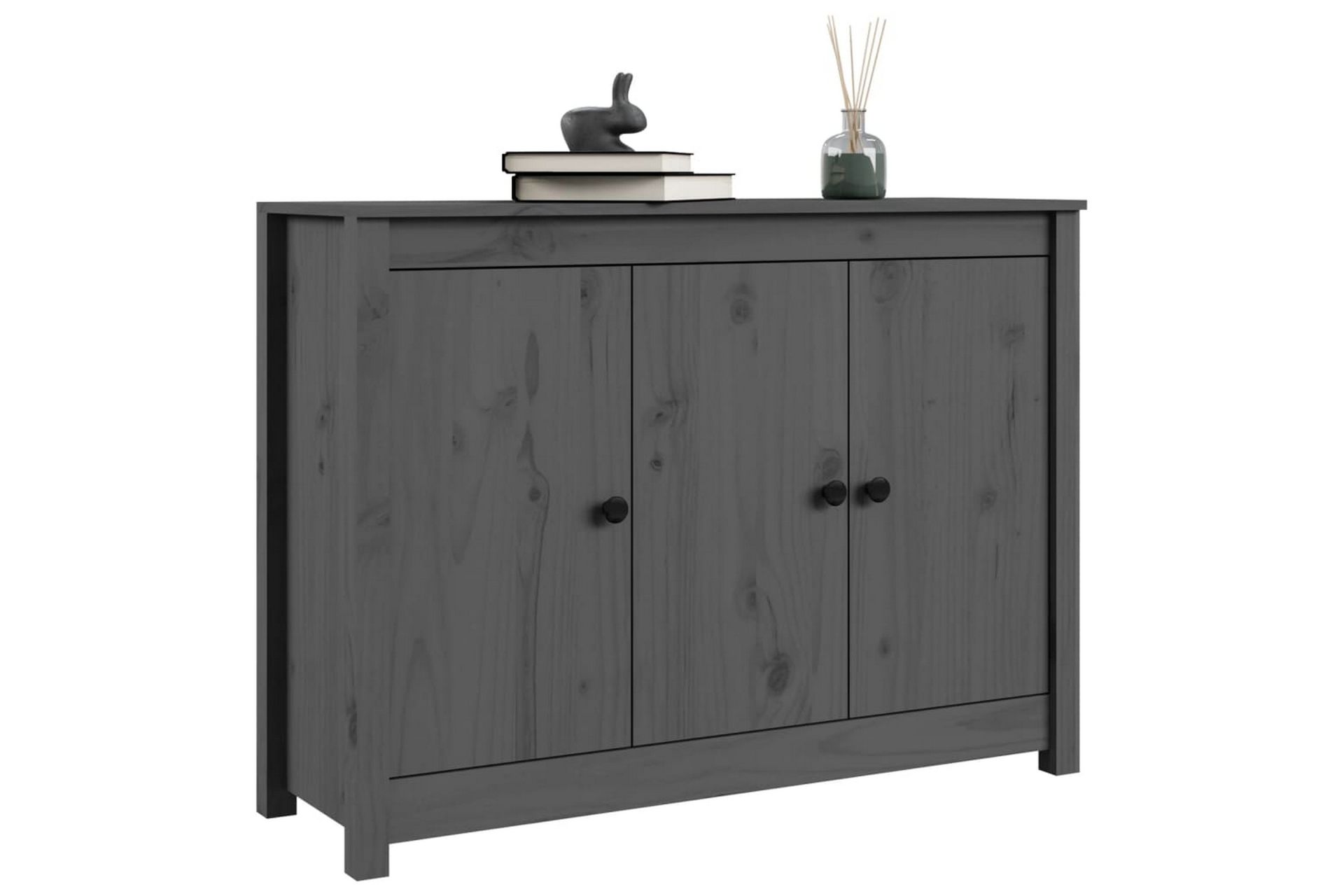 beBasic Skjenk grå 100x35x74 cm heltre furu - GrÃ¥ - Oppbevaring - Oppbevaringsmøbler - Sideboard & skjenker