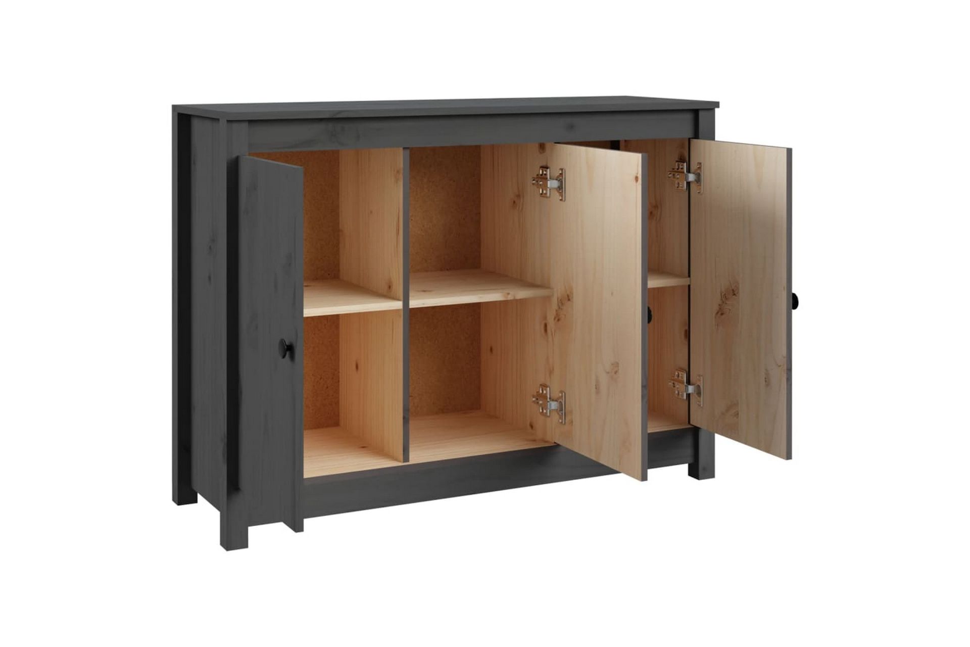 beBasic Skjenk grå 100x35x74 cm heltre furu - GrÃ¥ - Oppbevaring - Oppbevaringsmøbler - Sideboard & skjenker