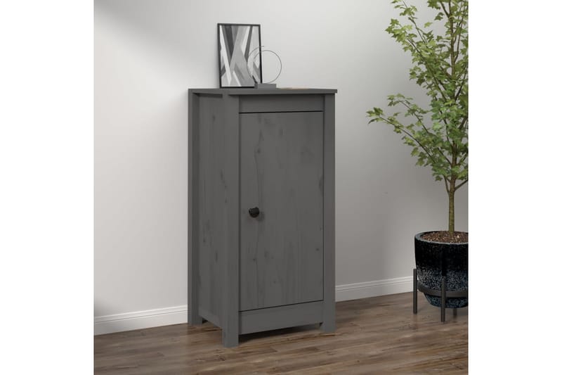 beBasic Skjenk grå 40x35x80 cm heltre furu - GrÃ¥ - Oppbevaring - Oppbevaringsmøbler - Sideboard & skjenker