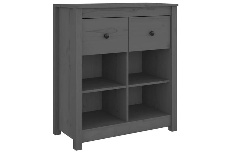 beBasic Skjenk grå 70x35x80 cm heltre furu - GrÃ¥ - Oppbevaring - Oppbevaringsmøbler - Sideboard & skjenker
