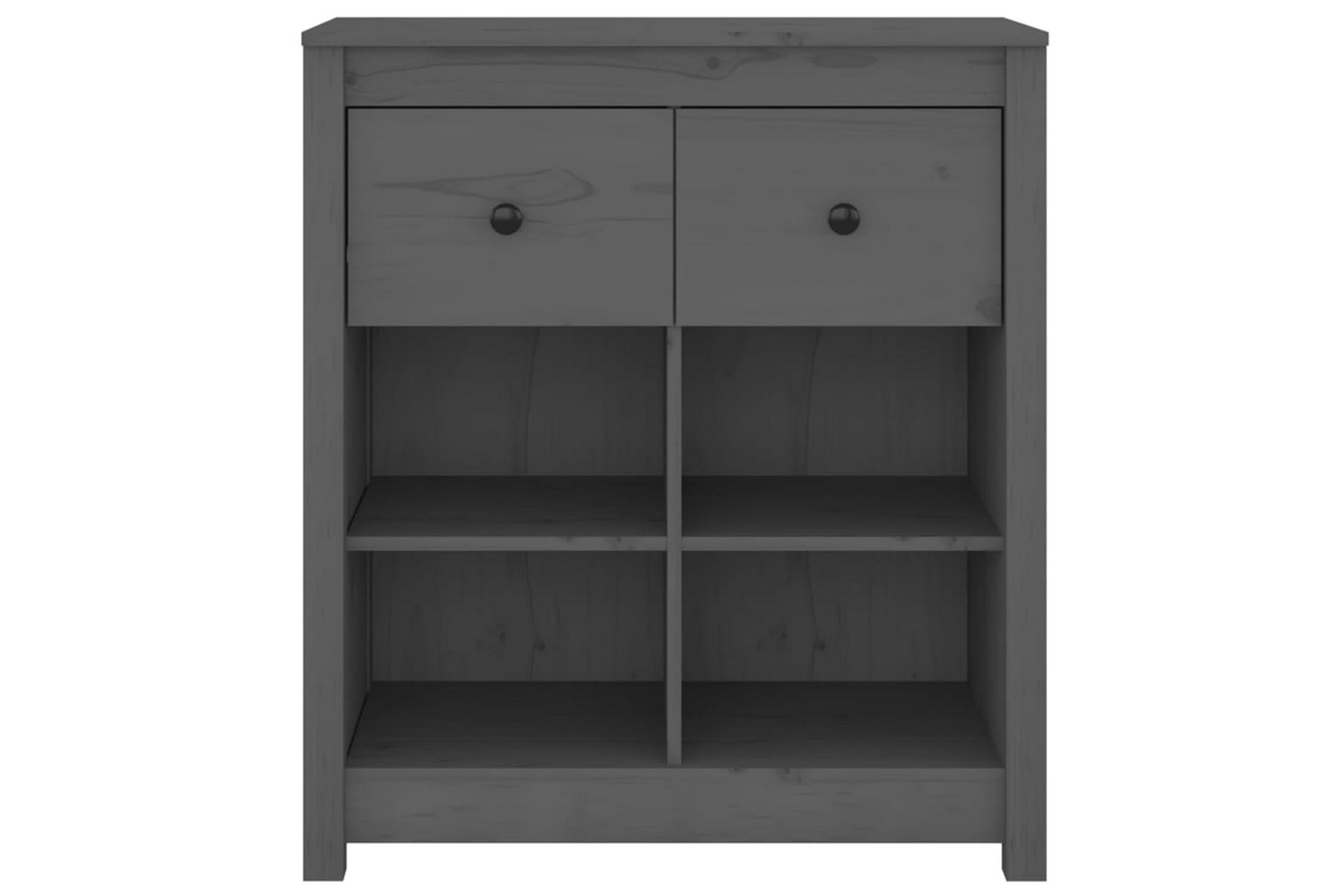 beBasic Skjenk grå 70x35x80 cm heltre furu - GrÃ¥ - Oppbevaring - Oppbevaringsmøbler - Sideboard & skjenker