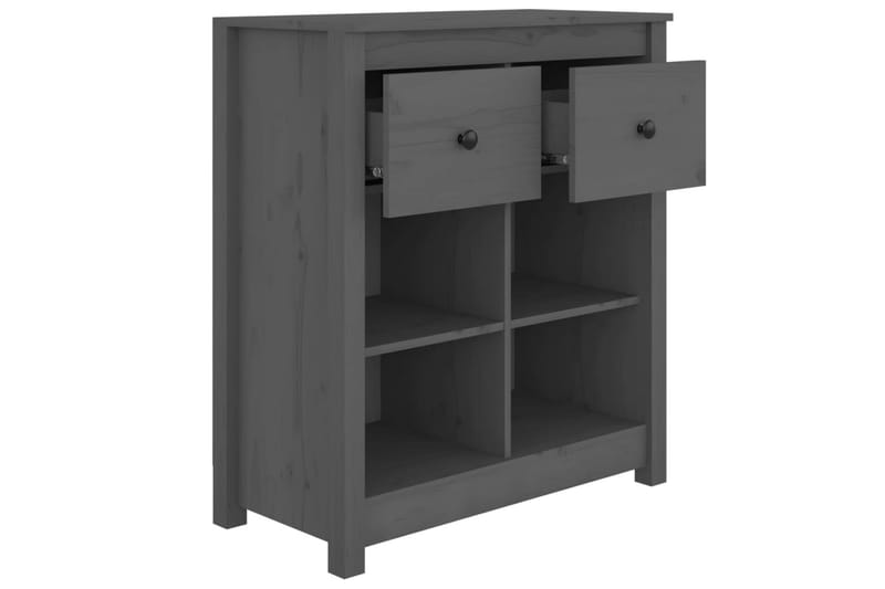 beBasic Skjenk grå 70x35x80 cm heltre furu - GrÃ¥ - Oppbevaring - Oppbevaringsmøbler - Sideboard & skjenker