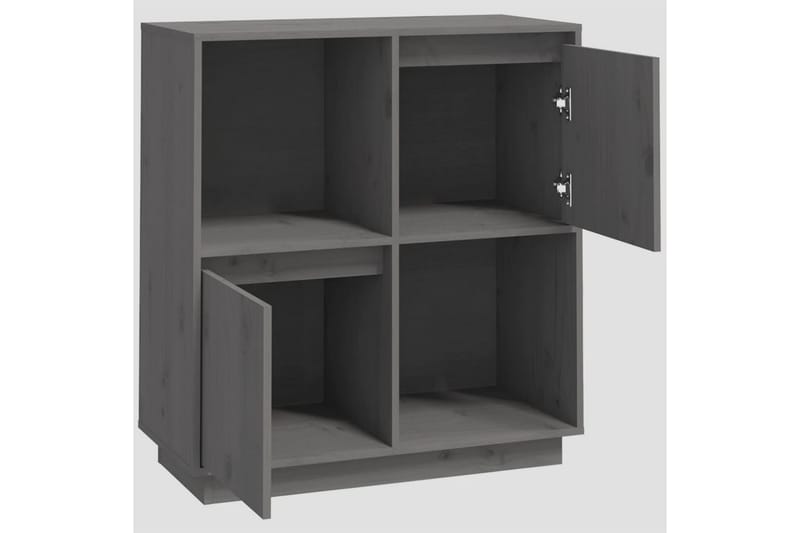 beBasic Skjenk grå 74x35x80 cm heltre furu - GrÃ¥ - Oppbevaring - Oppbevaringsmøbler - Sideboard & skjenker