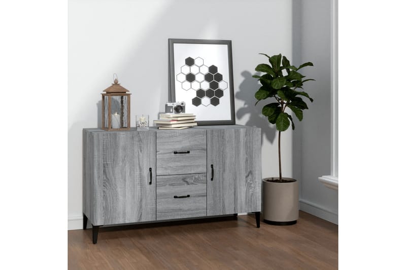 beBasic Skjenk grå sonoma 100x36x60 cm konstruert tre - GrÃ¥ - Oppbevaring - Oppbevaringsmøbler - Sideboard & skjenker