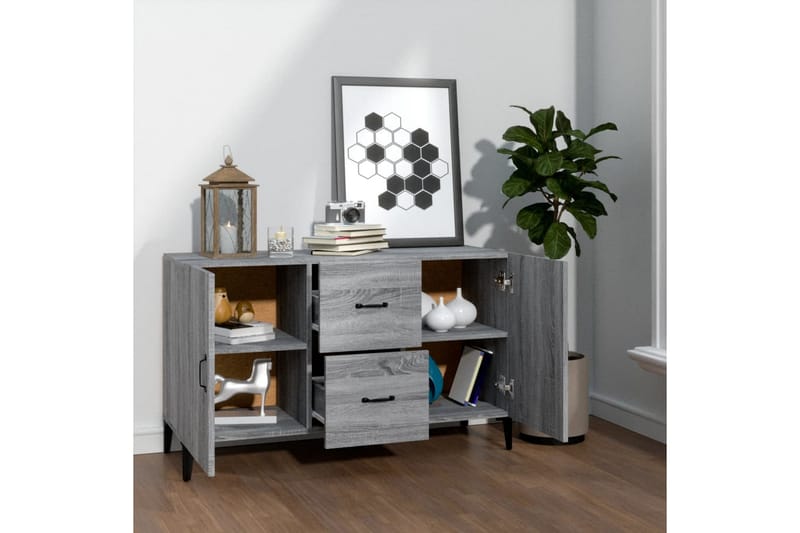 beBasic Skjenk grå sonoma 100x36x60 cm konstruert tre - GrÃ¥ - Oppbevaring - Oppbevaringsmøbler - Sideboard & skjenker